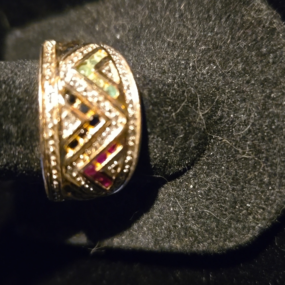 Ruby, Sapphire, And Emerald Ring, 8 - image 1